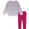 Girls Pink Ombre Sweater Set, Pink - Mixed Apparel Set - 2
