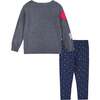 Baby Girls Star, Heart, & Lightning Bolt Sweater Set, Grey - Mixed Apparel Set - 2