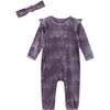 Baby Girls Star Speckled Romper, Purple - Rompers - 2