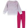 Baby Pink Girls Ombre Sweater Set, Pink - Mixed Apparel Set - 2