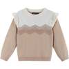 Girls Lurex Chevron Sweater Set, Cream - Mixed Apparel Set - 3