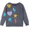 Baby Girls Star, Heart, & Lightning Bolt Sweater Set, Grey - Mixed Apparel Set - 3