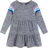 Girls Charcoal Tiered Dress, Grey - Dresses - 1 - thumbnail