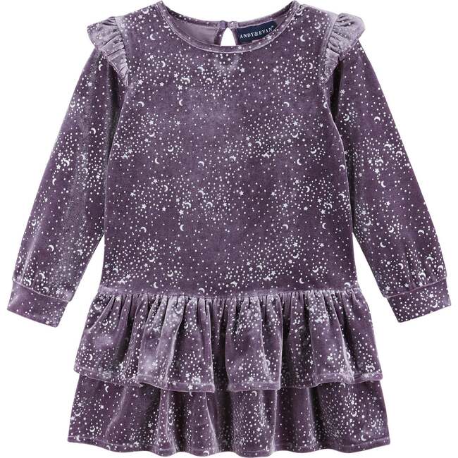 Girls Star Speckled Dress, Purple
