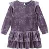Girls Star Speckled Dress, Purple - Dresses - 1 - thumbnail