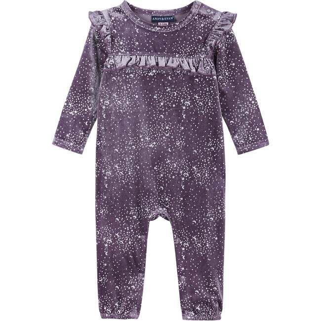 Baby Girls Star Speckled Romper, Purple - Rompers - 4