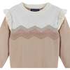 Girls Lurex Chevron Sweater Set, Cream - Mixed Apparel Set - 4