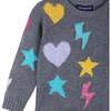 Baby Girls Star, Heart, & Lightning Bolt Sweater Set, Grey - Mixed Apparel Set - 4