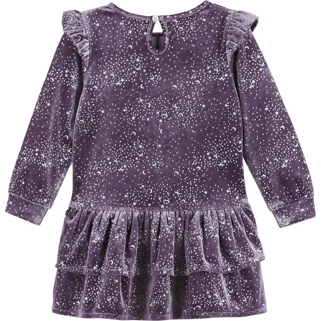 Girls Star Speckled Dress, Purple - Dresses - 2