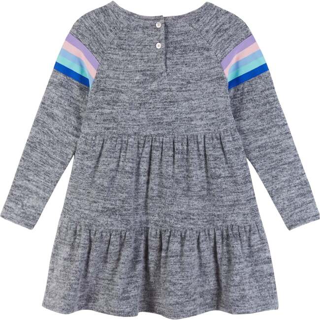 Girls Charcoal Tiered Dress, Grey - Dresses - 2