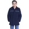 Boys Navy Reflective Hooded Parka, Navy - Coats - 2