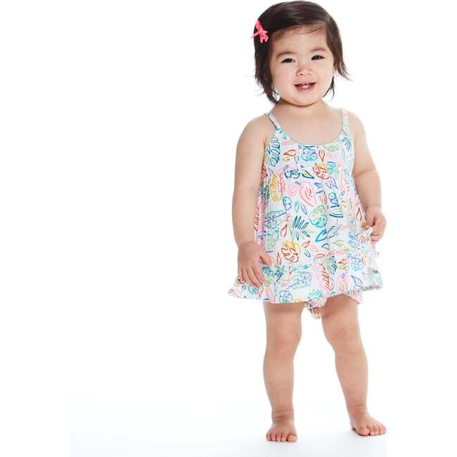 Baby Girls Tropical Ruffle Dress Set, Pink - Mixed Apparel Set - 2