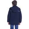 Boys Navy Reflective Hooded Parka, Navy - Coats - 3