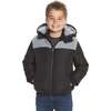 Boys Black Sherpa Shoulder Puffer Coat, Black - Coats - 2