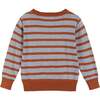 Boys Striped Fox Sweater, Orange - Sweaters - 2