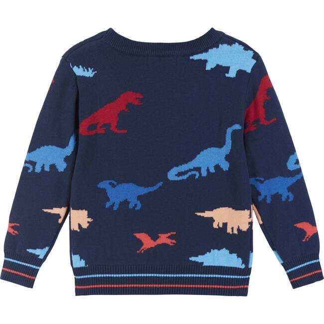 Boys Dinosaur Pattern Sweater, Navy