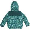 Boys Geo Camo Sherpa Shoulder Puffer Coat, Green - Coats - 3