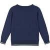 Boys Robot Graphic Sweater, Navy - Sweaters - 2 - thumbnail