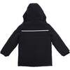 Boys Black Reflective Hooded Parka, Black - Coats - 4