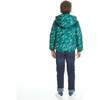 Boys Geo Camo Sherpa Shoulder Puffer Coat, Green - Coats - 5