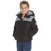 Boys Black Sherpa Shoulder Puffer Coat, Black - Coats - 6