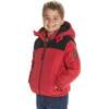 Boys Red Sherpa Shoulder Puffer Coat, Red - Coats - 6