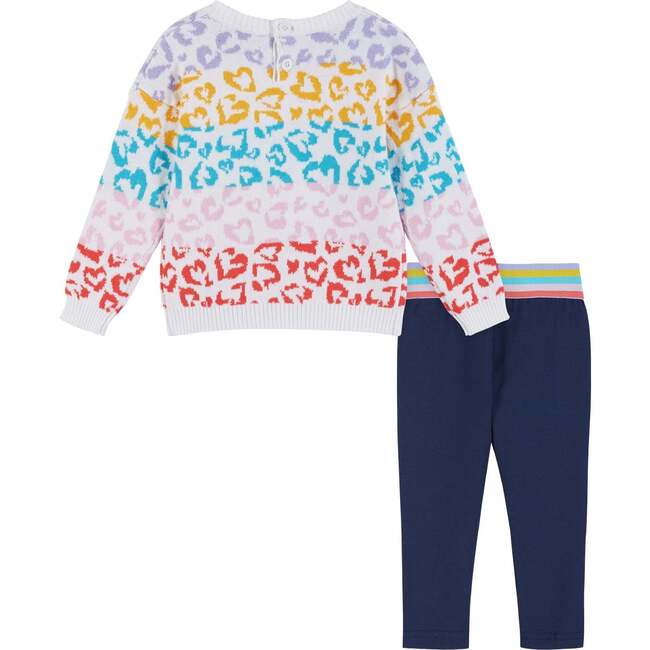 Baby Girls Colorful Hearts Sweater Set, White