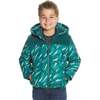 Boys Geo Camo Sherpa Shoulder Puffer Coat, Green - Coats - 6
