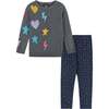Girls Star, Heart, & Lightning Bolt Sweater Set, Grey - Mixed Apparel Set - 1 - thumbnail