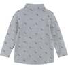 Boys Knit Dinosaur Button Down Shirt, Grey - Shirts - 2