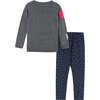 Girls Star, Heart, & Lightning Bolt Sweater Set, Grey - Mixed Apparel Set - 2