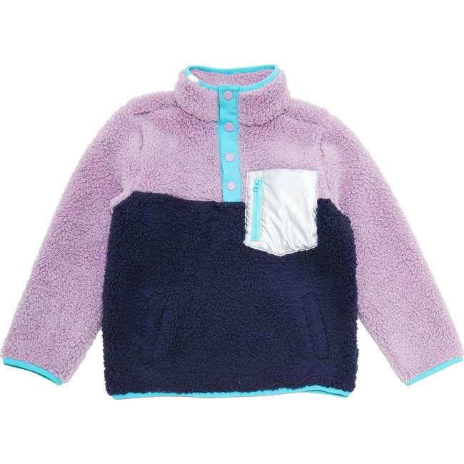 Girls Purple Sherpa Pocket Jacket, Purple