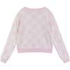 Girls Pink Checkered Cardigan Sweater, Pink - Sweaters - 2