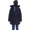 Girls Black Reflective Hooded Parka, Black - Coats - 3