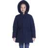 Girls Navy Reflective Hooded Parka, Navy - Coats - 4