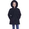 Girls Black Reflective Hooded Parka, Black - Coats - 4