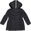 Girls Black Reflective Hooded Parka, Black - Coats - 5