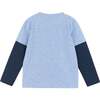 Boys Long Sleeve Rocket Tee, Light Blue - T-Shirts - 3