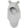 Teddy Balaclava In Cotton Fleece, Light Grey - Hats - 1 - thumbnail