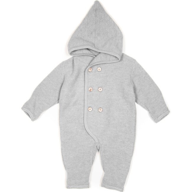 Elf Baby Suit In Wool Fleece, Light Grey - Onesies - 1