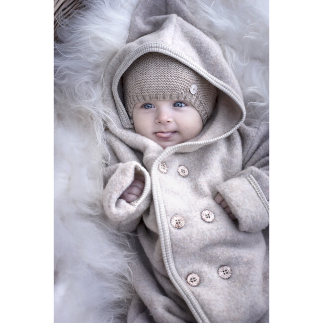 Elf Baby Suit In Wool Fleece, Camel