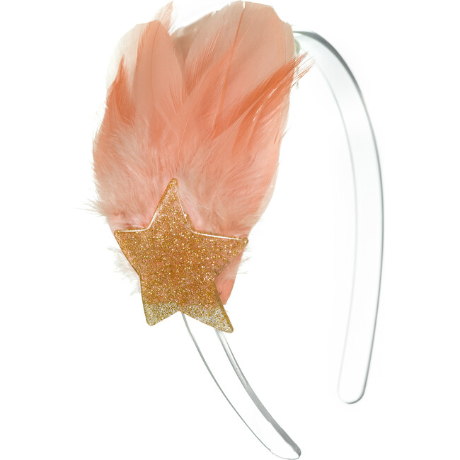 Star With Feather Coral Headband, Orange - Hair Accessories - 1