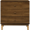 Gelato 3-Drawer Changer Dresser with Removable Changing Tray, Natural Walnut & Gold Feet - Dressers - 1 - thumbnail