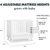 Otto 3-in-1 Convertible Mini Crib with 4" Mattress, White - Cribs - 6