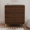 Gelato 3-Drawer Changer Dresser with Removable Changing Tray, Natural Walnut & Gold Feet - Dressers - 3