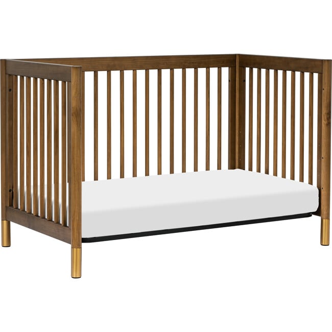 Gelato 4-in-1 Convertible Crib with Toddler Bed Conversion Kit, Natural Walnut & Gold Feet - Cribs - 6