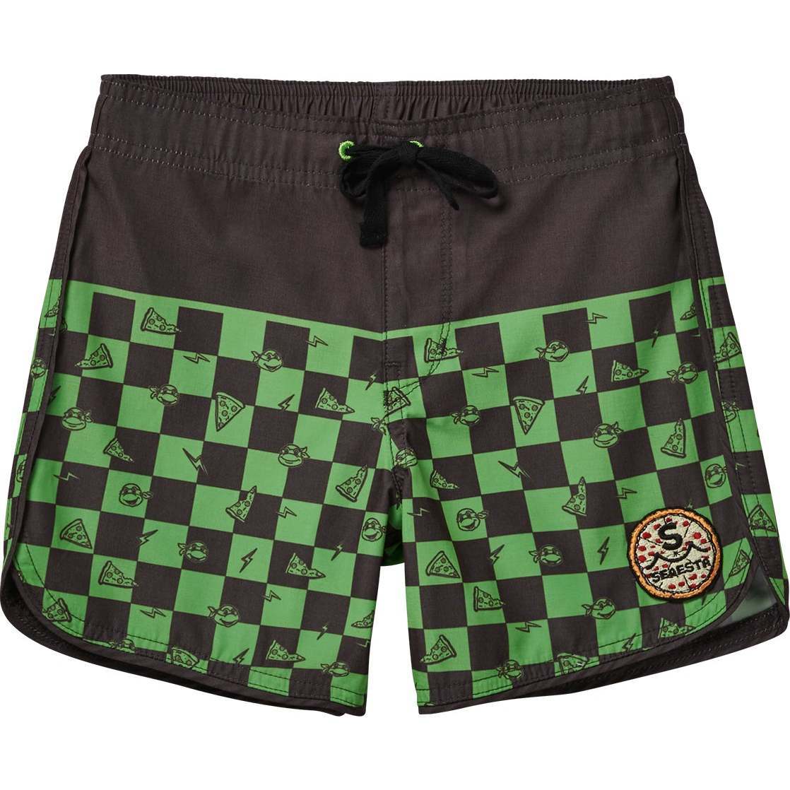 X Teenage Mutant Ninja Turtles® Mutant Checker Boardshorts, Turtle Green - Swim Trunks - 1
