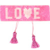 Hot Pink LOVE Beaded Bracelet - Bracelets - 1 - thumbnail