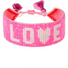 Hot Pink LOVE Beaded Bracelet - Bracelets - 3