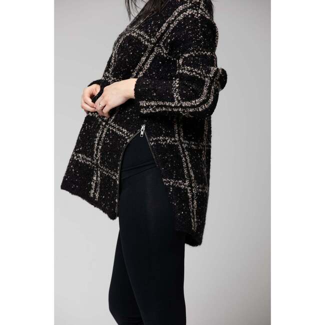 Women's Lia Sweater, Black Windowpane - Sweaters - 3